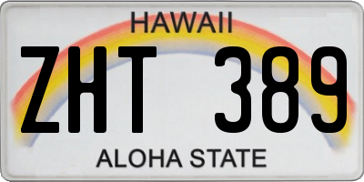 HI license plate ZHT389