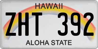 HI license plate ZHT392