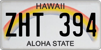 HI license plate ZHT394