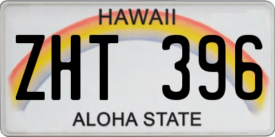 HI license plate ZHT396