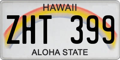 HI license plate ZHT399