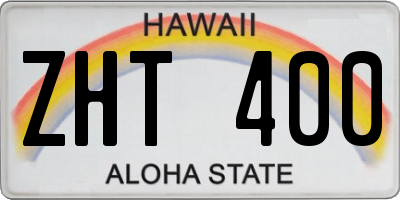 HI license plate ZHT400