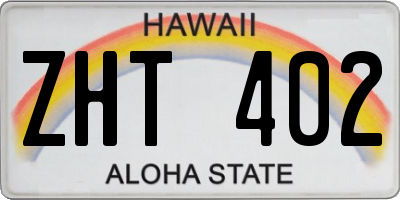 HI license plate ZHT402