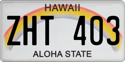 HI license plate ZHT403