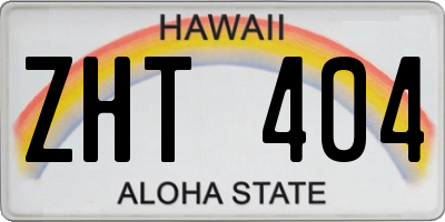HI license plate ZHT404