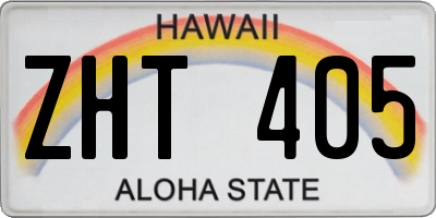 HI license plate ZHT405