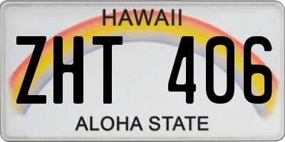 HI license plate ZHT406