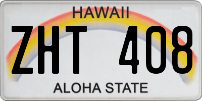 HI license plate ZHT408