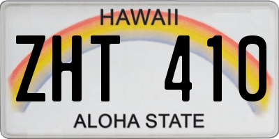 HI license plate ZHT410