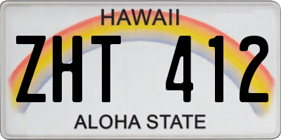 HI license plate ZHT412