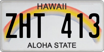 HI license plate ZHT413