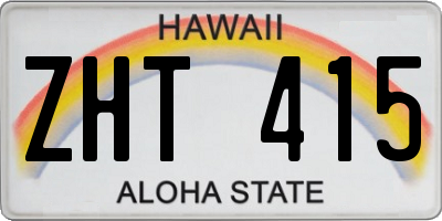 HI license plate ZHT415