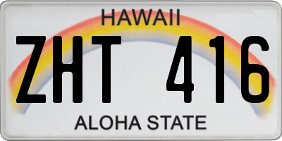 HI license plate ZHT416