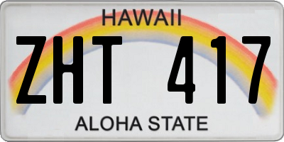 HI license plate ZHT417