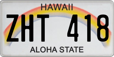 HI license plate ZHT418
