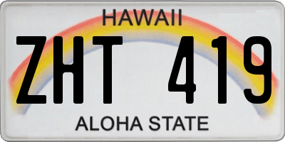 HI license plate ZHT419