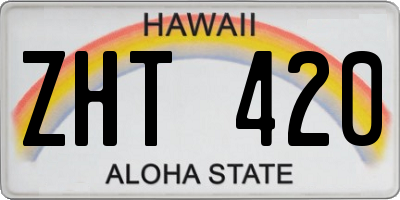 HI license plate ZHT420