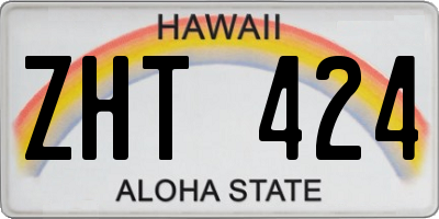 HI license plate ZHT424