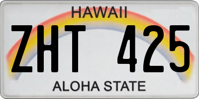 HI license plate ZHT425