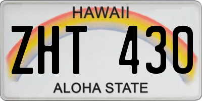 HI license plate ZHT430