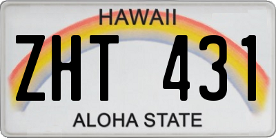 HI license plate ZHT431