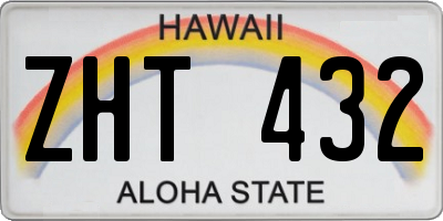 HI license plate ZHT432