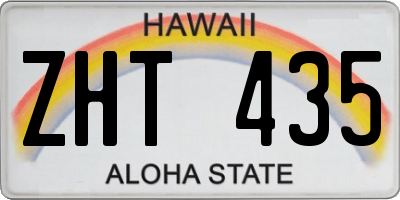 HI license plate ZHT435