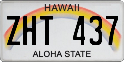 HI license plate ZHT437