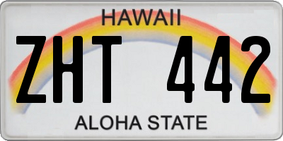 HI license plate ZHT442