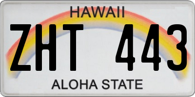 HI license plate ZHT443