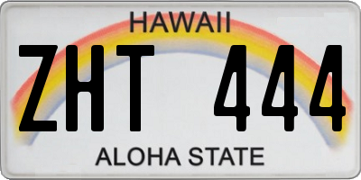HI license plate ZHT444