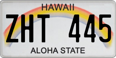 HI license plate ZHT445