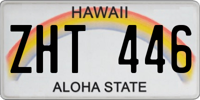 HI license plate ZHT446
