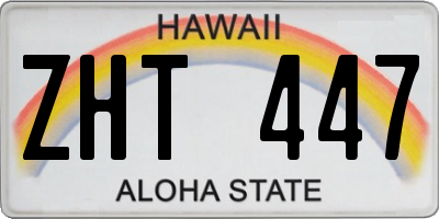 HI license plate ZHT447