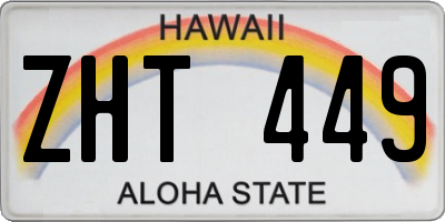 HI license plate ZHT449