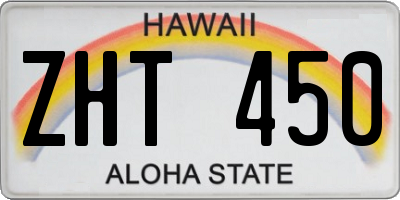 HI license plate ZHT450