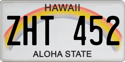 HI license plate ZHT452