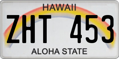 HI license plate ZHT453