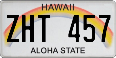 HI license plate ZHT457