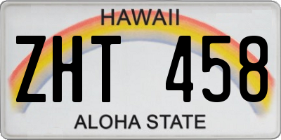 HI license plate ZHT458