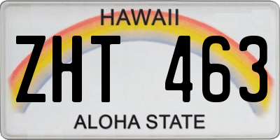 HI license plate ZHT463