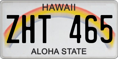 HI license plate ZHT465