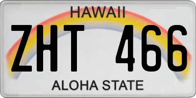 HI license plate ZHT466