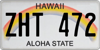 HI license plate ZHT472