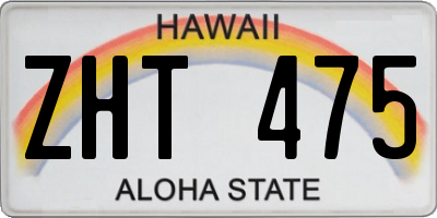 HI license plate ZHT475