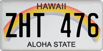 HI license plate ZHT476