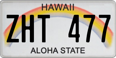 HI license plate ZHT477