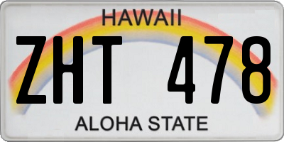HI license plate ZHT478