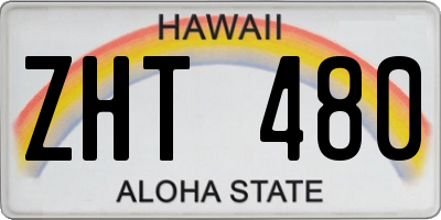 HI license plate ZHT480