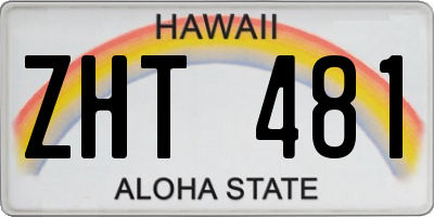 HI license plate ZHT481